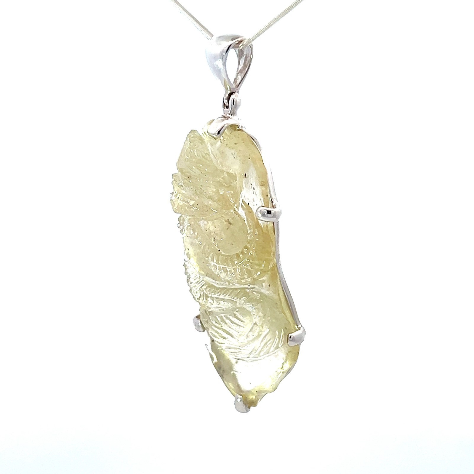 Stones Desire Carved Libyan Desert Tektite Crystal Pendant Necklace (22") Item image 3