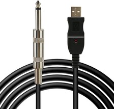 Usb Guitar Cord Male To 6.35Mm 1/4&quot; Mono Male Electric Guitar Cable, Computer - £23.14 GBP