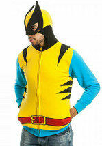 Marvel X-Men Wolverine Face Mask Lightweight Hoodie Full Zip Up Men’s Si... - £35.35 GBP