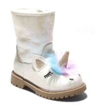 Cat &amp; Jack Toddler Girls Hillary Natural White Glitter Unicorn Fashion Boots NEW - £15.97 GBP
