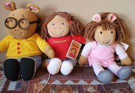 Vintage Eden 1996 Francine/DW &amp; 1996 Talking Hasbro Arthur  W/ Arthur &amp; Friends - £36.51 GBP