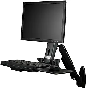 Wall Mount Workstation - Articulating Full Motion Standing Desk With Erg... - £592.81 GBP