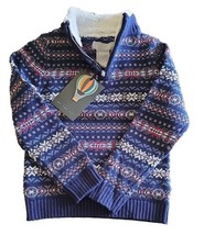 JARVIS ARCHER ~ Size 4 ~ 1/4 Zip ~ Turtleneck Sweater ~ Cotton ~ BLUE Fair Isle - £22.42 GBP