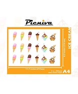 Picniva A4(2&quot;) Ice Cream Baby Kid Nursery Room Decal Sticker Clear Vinyl... - $7.83