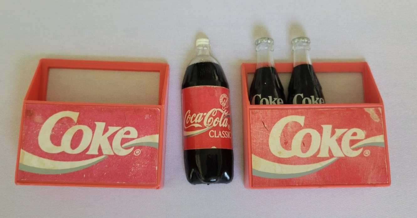 Vintage Coca Cola Coke Mini Bottle Plastic Refrigerator Magnets Soda Lot... - $11.99