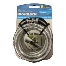 WordLock Bicycle Combination Flex Steel Cable Lock 5ft X 8mm Silver Bike... - $7.24