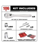 Milwaukee 48-22-9486 PACKOUT 106-Pc. 3/8 in. and 1/4 in. SAE/Metric Sock... - $293.77 CAD