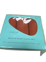 Natemia Extra Large Muslin Burp Cloth Set 3-Pack 21&quot;x11&quot; SKU 7193 - $13.10