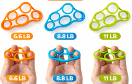 Hand Grip Strengthener &amp; Finger Exerciser Set of 3-Pieces – Finger Stret... - $5.99