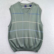 T Harris London Sweater Audit Large Green Vest V Neck Pullover Sleeveles... - £19.77 GBP