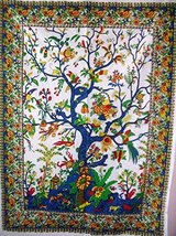 Traditional Jaipur Jungle Poster, Indian Tapestry, Tree of Life Wall Hanging, Hi - £6.40 GBP