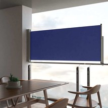 Side Awning Blue Polyester 39.4 x 118.1 in Retractable - $192.14 CAD
