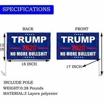 12 Donald Trump 2020 No More Bullshit Car Flag Double Sided Knit Flags 12x18&quot; - £34.84 GBP