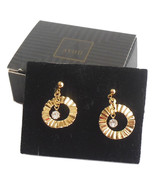Vintage Avon Pierced Earrings Dingle Dangle Gold April Birthstone 1990s ... - £8.75 GBP