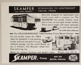 1967 Print Ad Skamper Tent Camping Trailer &amp; Pickup Truck Camper Bristol,Indiana - £7.17 GBP