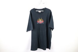 Vintage Mens 2XL Faded Spell Out BB King Blues Club Fire Flames T-Shirt Black - £31.03 GBP