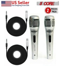 5Core 2 Pieces Dynamic Microphone XLR Audio Cardioid Mic Vocal Karaoke Singing - £11.58 GBP