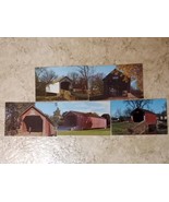 Vintage Lot Of 5 Various Covered Bridge Postcards Bucks County Pennsylvania - £5.44 GBP