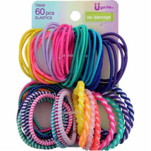 Scunci Elastics Multi Color 60 Pieces No Damage 1 Pack #70049 - £8.47 GBP