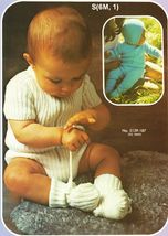 Baby Album Knit Crochet Layette Snowsuit Romper Sacque Bootees Patterns ... - $12.99