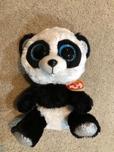 Ty Beanie Boos ~ BAMBOO the Panda Bear 9” Inch Medium Sparkly Shiny Ears MWMT - £22.27 GBP