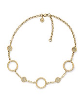 Michael Kors Necklace Brilliance Stationary Pave Circles Goldtone New $135 - £99.46 GBP