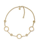 Michael Kors Necklace Brilliance Stationary Pave Circles Goldtone New $135 - £98.92 GBP
