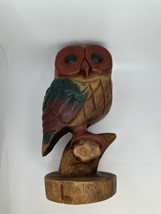 Vintage Wood Hand Carved Owl 9.25 x 4.75 inches Home Decor NB2 - €20,63 EUR
