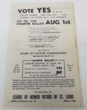 St. Louis City 1950 Charter Voting Guide Home Rule League of Women Voter... - £18.66 GBP