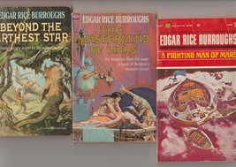 E. R. Burroughs 3 science fiction novels 1960s two 1st pbs - £15.80 GBP