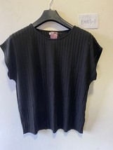 LASCANA Ribbed Short Sleeve Top in Black  (FM103-1) - $15.53