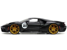 2017 Ford GT #2 Matt Black with Silver Stripes and Gold Wheels &quot;Bigtime Muscle&quot;  - $41.76