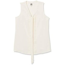 MSRP $79 Anne Klein Women&#39;s Sleeveless V-Neck Bow Blouse Anne White Size 8 - £12.06 GBP