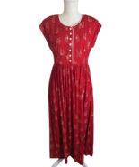 VTG Melissa Collection Womens Red People Printed Maxi/Modest A-Line Dres... - £15.63 GBP