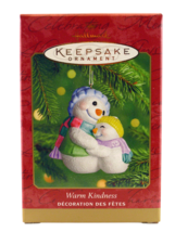 HALLMARK KEEPSAKE WARM KINDNESS CHRISTMAS SNOWMAN HUGGING ORNAMENT 2000 ... - $10.99
