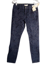 Banana Republic Skinny Ankle Mid Rise Dark Blue Brocade Jeans Womens Siz... - $26.93