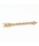 Arrow Brooch with Rhinestones Gold Tone 2.8 Long x .35 Wide Pin Brooch  ... - $14.69