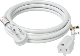 6 Feet 1875W 15A Flat Plug Low Profile Extension Cord 14 AWG White UL Listed - £16.74 GBP
