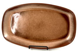 Vintage Frankoma Pottery 5QS Plainsman Brown Platter Serving 14&quot; Oval Re... - $44.54
