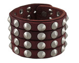 92103 cone studded brown 12 2014 leather wristband re1i thumb155 crop