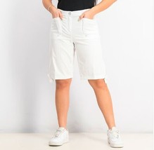Karen Scott Womens 16 Bright White Comfort Waist Solid Tie Cuff Shorts N... - $19.59