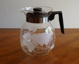 Nestle Nescafe World Map Etched Globe Glass Carafe Coffee Pot 1979 Vintage - $28.50