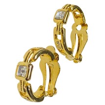 vintage gold tone clip on earrings  - $332.02 MXN