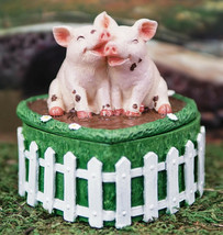 Love is Cool in Mud Valentine&#39;s Day Pig Couple On Heart Decorative Jewel... - £22.37 GBP