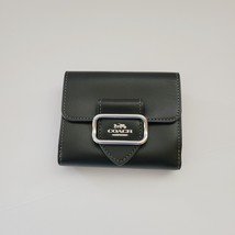 Coach CP461 Smooth Leather Small Morgan Trifold Wallet Black Clutch - £65.34 GBP