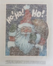 Vintage Iron On Transfer Decal Santa Claus Ho Ho Ho Chimney Christmas - £7.89 GBP