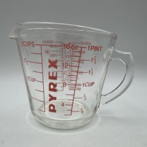 Vintage Glass Pyrex Liquid Measuring 2 Cup 516 Glass Red Letter D-Handle - £15.06 GBP