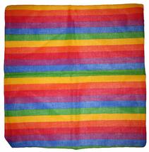 K&#39;s Novelties 22&quot;x22&quot; Rainbow Gay Pride Striped 100% Cotton Bandanna - £3.47 GBP