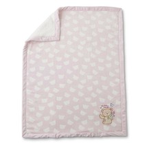 Little Wonders My Pretty Garden Pink White Teddy Bear Cloud Flower Blanket New - £46.43 GBP