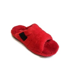 UGG Fluff You Sheepskin Slip On Slippers Mens Size 11 Womens 13 Samba Red Fluff - £45.00 GBP